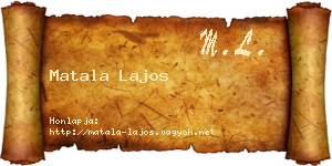 Matala Lajos névjegykártya